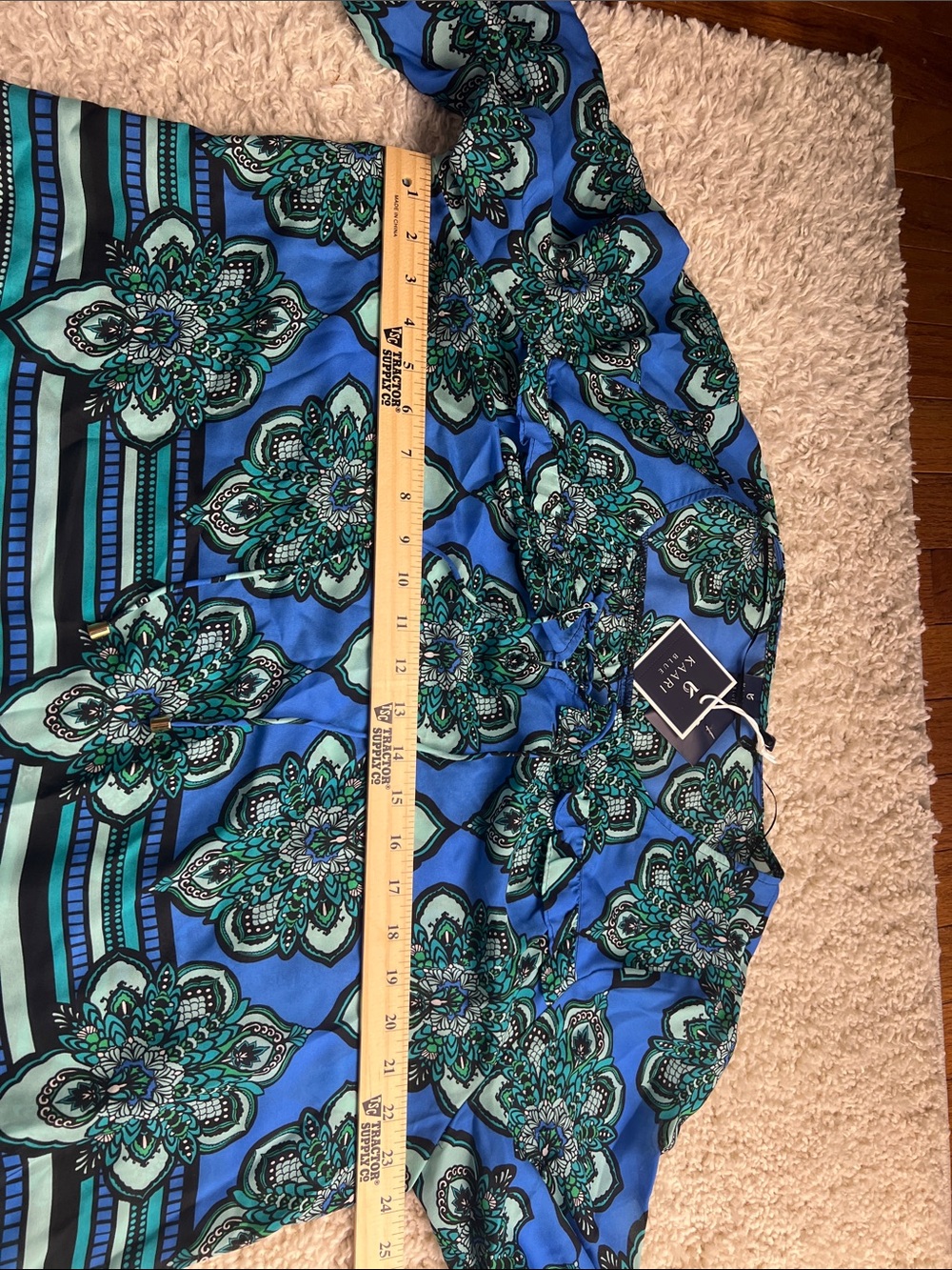 WOMENS KAARI BLUE FLORAL BORDERS TOP SIZE XL NWT - Picture 6 of 14